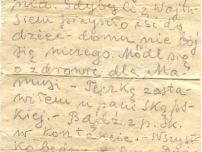 Gryps Jana Korasiewicza z więzienia w ZSRS do rodziny przebywającej na zesłaniu na Syberii