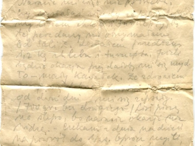 Gryps Jana Korasiewicza z więzienia w ZSRS do rodziny przebywającej na zesłaniu na Syberii